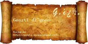 Geszti Ágnes névjegykártya
